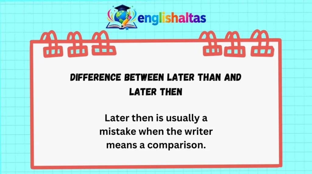 Difference Between Later Than and Later Then