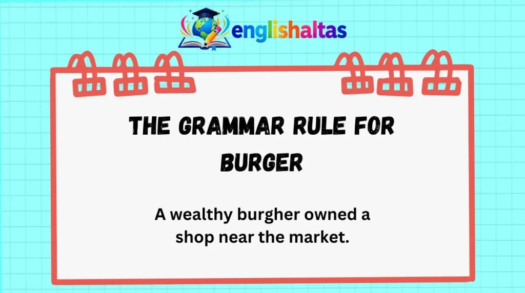 The grammar rule for “burger”