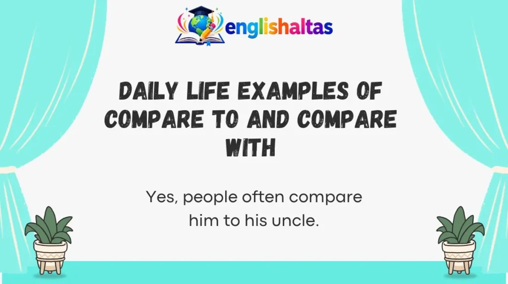 Daily Life Examples of Compare To and Compare With
