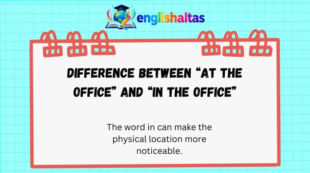 Difference Between “At the Office” and “In the Office”