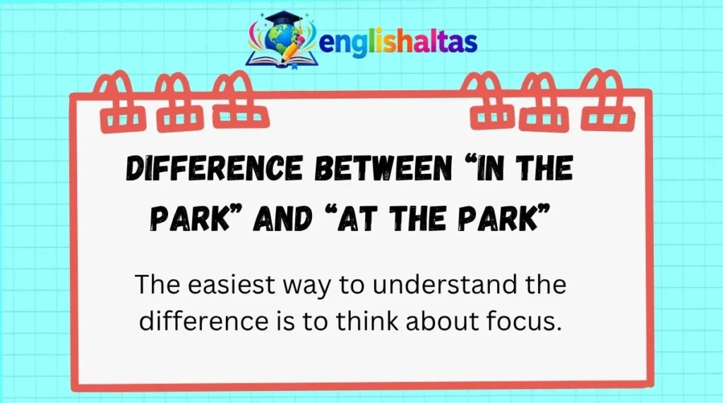 Difference Between “In the Park” and “At the Park”