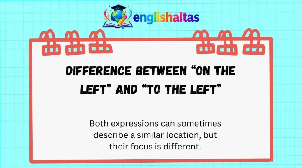 Difference Between “On the Left” and “To the Left”