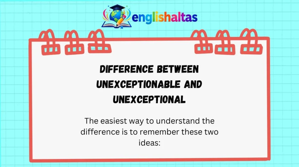 Difference Between Unexceptionable and Unexceptional