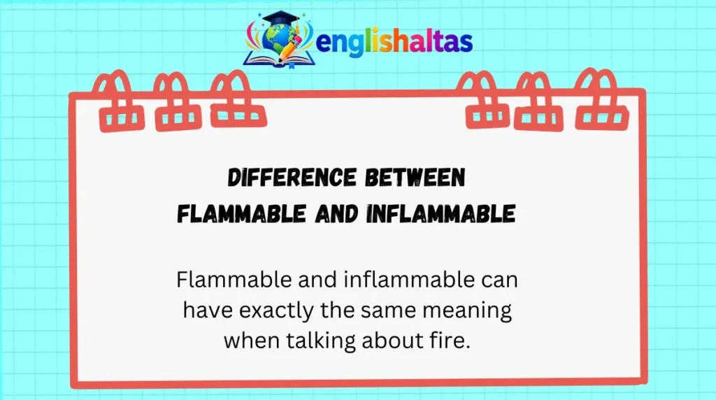 Difference Between Flammable and Inflammable