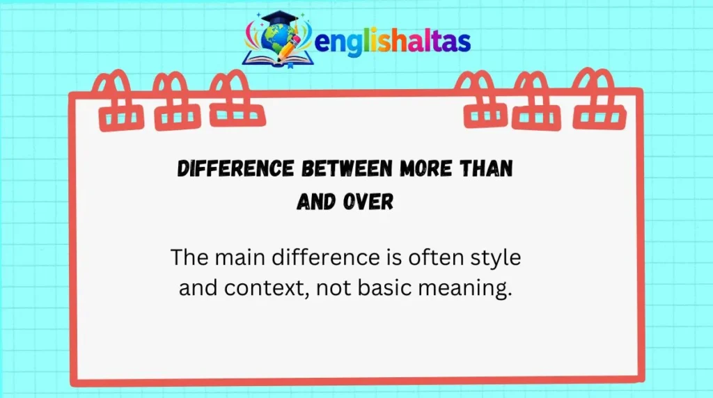 Difference Between More Than and Over