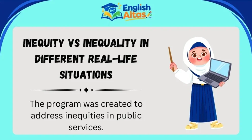 Inequity vs Inequality in Different Real-Life Situations